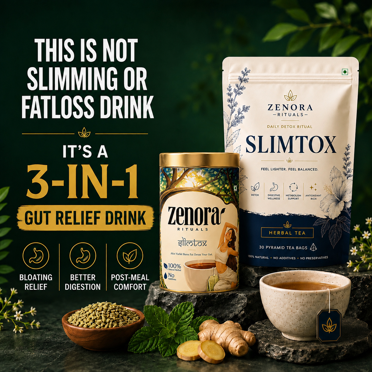 Zenora 3-in-1 Gut Relief Drink